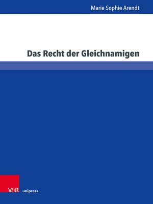 cover image of Das Recht der Gleichnamigen